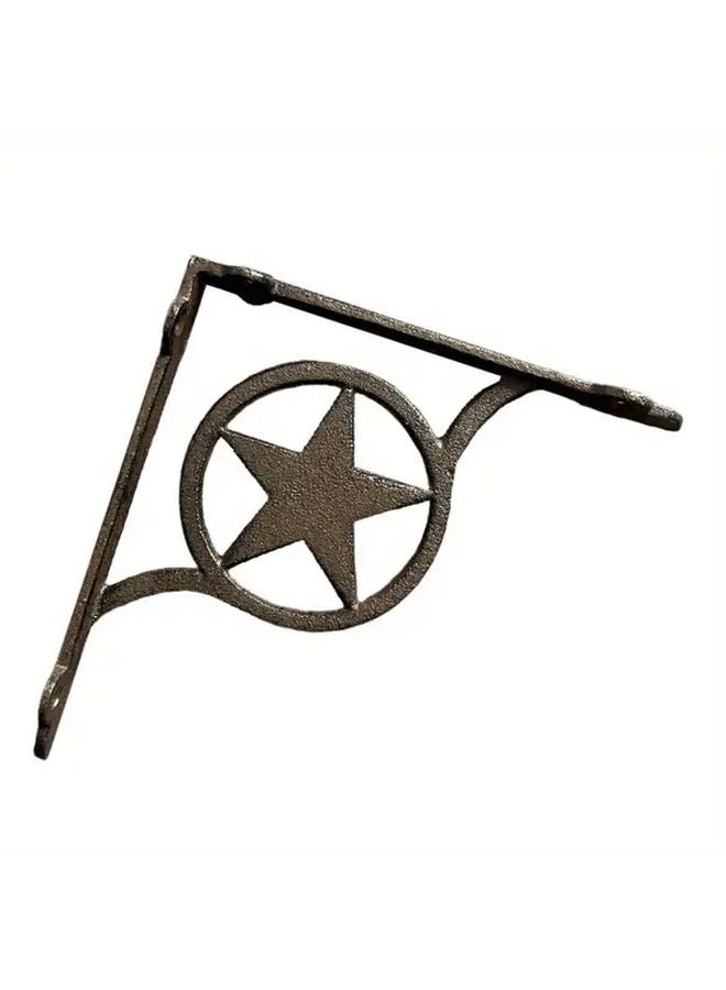 Cast Iron Five Star Shelf Bracket 19x19cm Dark Brown Floating Shelf Support - Image 3