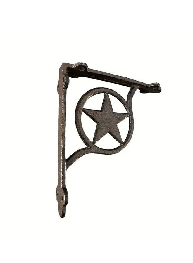 Cast Iron Five Star Shelf Bracket 19x19cm Dark Brown Floating Shelf Support - Image 5