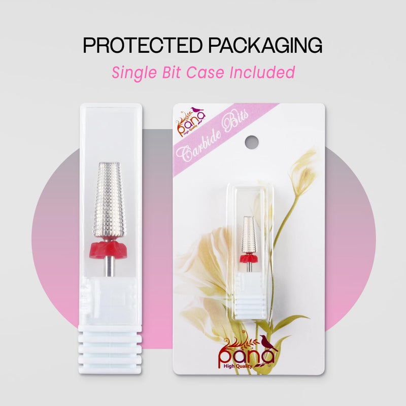 PANA Nail Carbide 5 in 1 Bit - Two Way Rotate use for Both Left and Right Handed - Fast Remove Acrylic or Hard Gel - 3/32" Shank - Manicure, Nail Art, Drill Machine (Fine - F, Silver) - Image 3