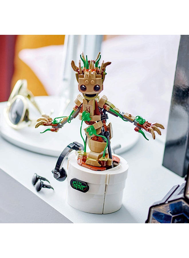 ليغو - شخصية اللعبة المتحرّكة القابلة للبناء غروت الراقص من LEGO® Marvel، شخصية حرّاس المجرّة، مجموعة لعب تفاعلية يتمّ تشغيلها بأيدي الأطفال، هدية البطل الخارق للصبيان والبنات 76297 (459 قطعة) - Image 1