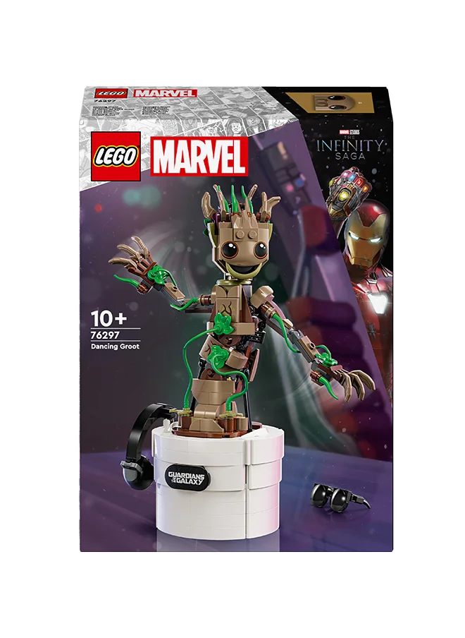 ليغو Marvel Dancing Groot Buildable Animated Toy Figure, Guardians of the Galaxy Character, Kids’ Hand-Operated Interactive Playset, Super Hero Gift for Boys and Girls 76297