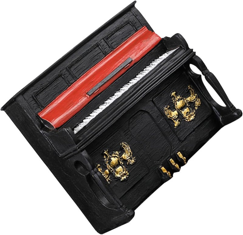 Retro Piano Statue Mini Resin Piano Model Black Vintage Tabletop Ornament for Home Living Room Décor - Image 1