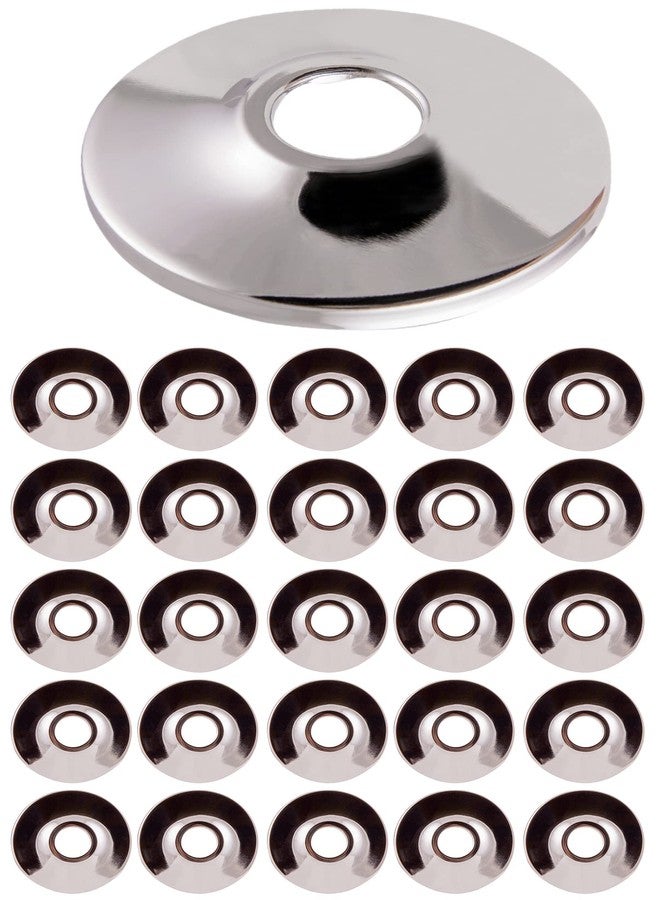 SUPPLYGIANT لوحة حماية حافة F-25390-25 من Supply Giant مقاس 7/8 بوصة ذات قبضة قوية لأنابيب النحاس، سطحية، من الكروم (عبوة من 25 قطعة) - Image 1