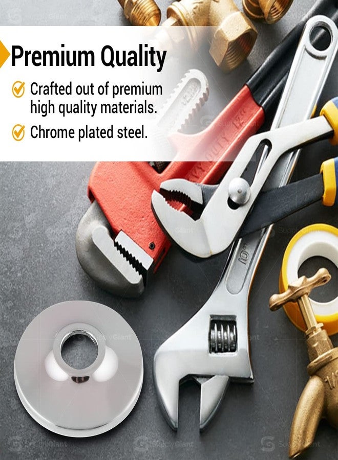 SUPPLYGIANT لوحة حماية حافة F-25390-25 من Supply Giant مقاس 7/8 بوصة ذات قبضة قوية لأنابيب النحاس، سطحية، من الكروم (عبوة من 25 قطعة) - Image 2