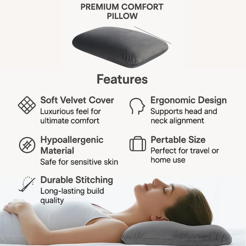 Flipon Orthopedic Memory Foam Pillow | Gel-Infused for Cooling | Ergonomic Support for Back & Side Sleepers | Velvet Cover with Inner Cover Size- 24 x 15 x 4.5/4 inch (Classic Design) - Image 5