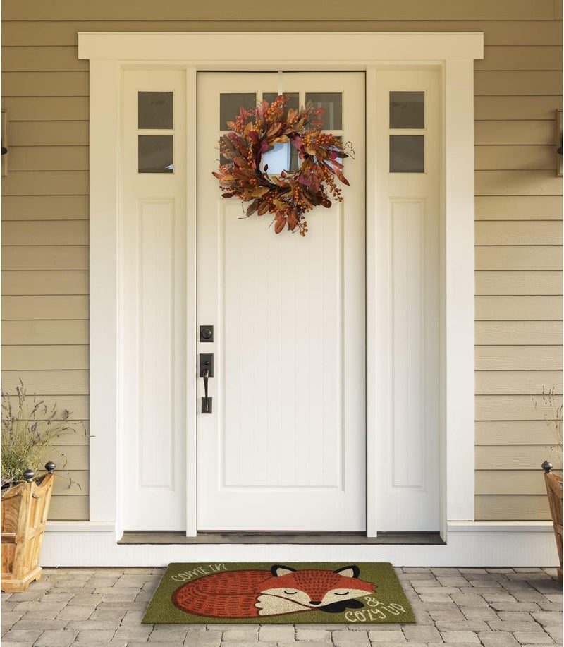DII Moisture wear upgraded quality Animal Pun Collection Natural Coir Doormat, 17x29, Cozy Fox Easy hand assemble compatible - Image 2