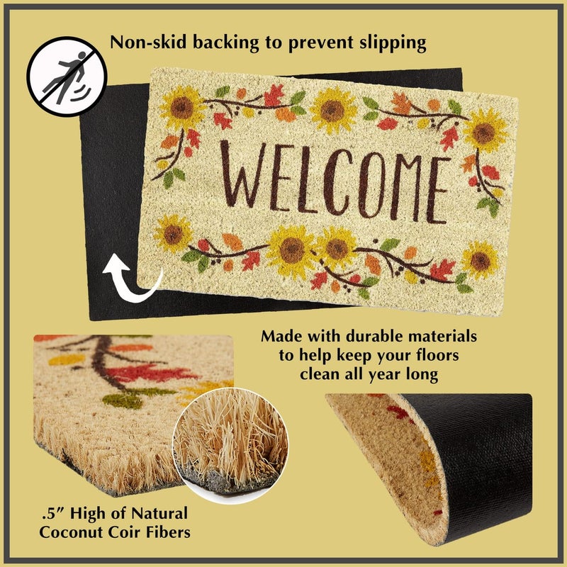 DII Moisture wear upgraded quality Animal Pun Collection Natural Coir Doormat, 17x29, Cozy Fox Easy hand assemble compatible - Image 4