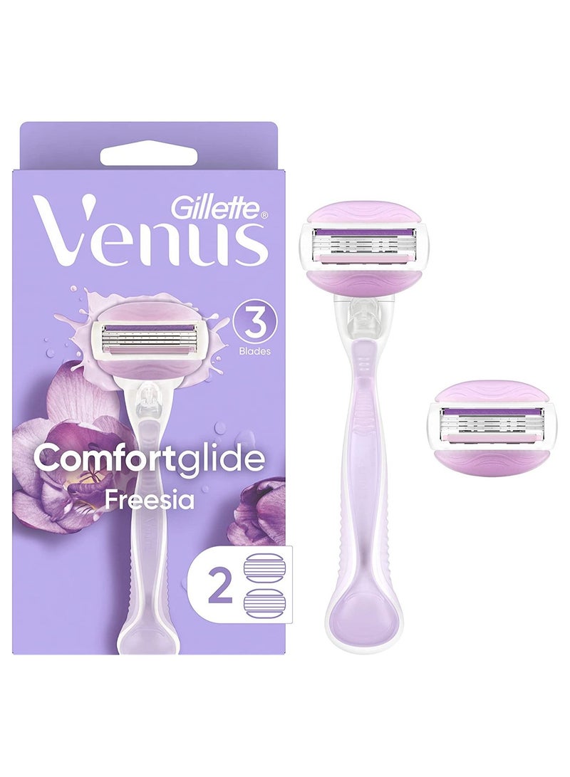 Venus Gillette Venus Comfort Glide Freesia Women's Razor - 1 handle + 2 refills - Image 1