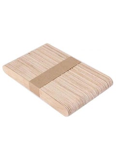 BLOOMING TIME 50Pcs Big Wooden Waxing Wax Spatula Tongue Depressor Disposable Bamboo Sticks  - Image 1
