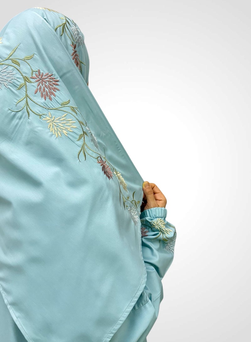 AL-HRAER A Very Soft And Comfortable Prayer Dress Embroidered With Striped Floral Designs Consisting Of One Piece Includes a Veil And It Covers The Whole Body With A Uniform And Wide Size Suitable For All Bodies - Image 3