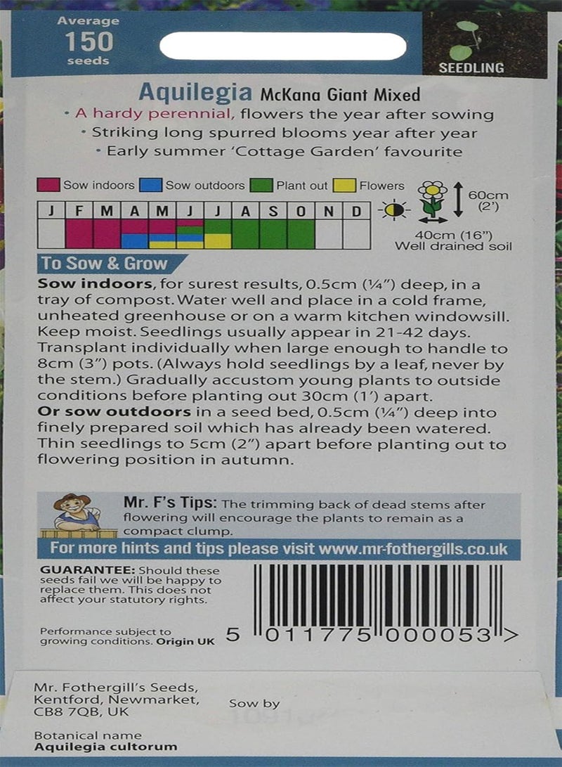 جي جوت 13701 بذور زهرة، أكويليجيا ماكانا العملاقة المختلطة - Image 2