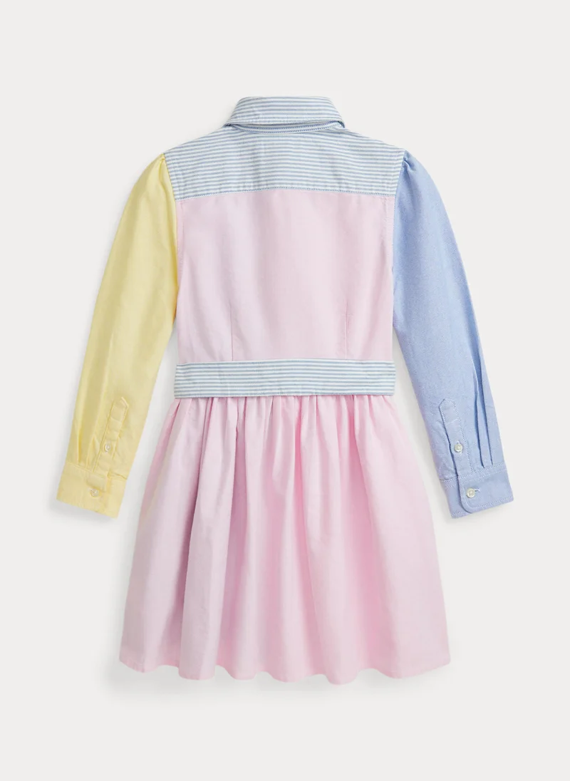 بولو رالف لورين Kids Colorblock Belted Dress