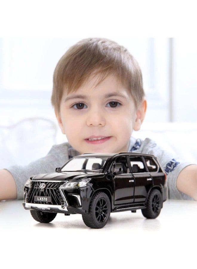 1:32 Alloy Collectible LEXUS LX570 Car Model Toy, Diecast Zinc Alloy LX570 Pull Back Collectible Toy Car,  Sound and Light Pull Back Model Car for Kids Boy Girl Gift 16cm*6cm*7cm