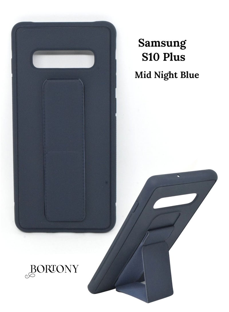 BORTONY Galaxy S10 Plus Case, Fully Covered With Finger Grip Stand Holder Anti Slip Shockproof Protective Case Cover For Samsung Galaxy S10 Plus - Image 1