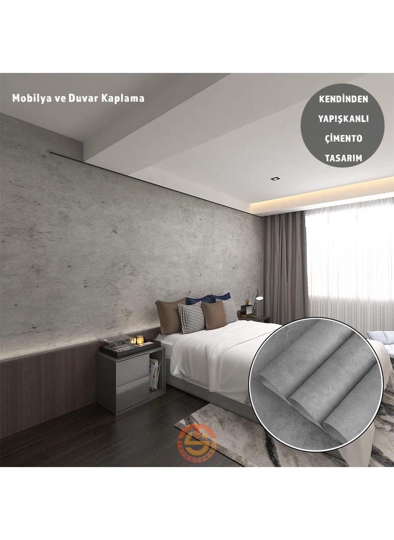 Technosmart 60CM×100CM Self Adhesive Cement Look Wallpaper Cabinet Table Countertop Covering  - Image 3