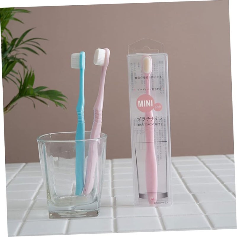 4 حزمة فرشاة أسنان ذات شعيرات ناعمة للبالغين لطيفة على اللثة محمولة ومدمجة - Image 5