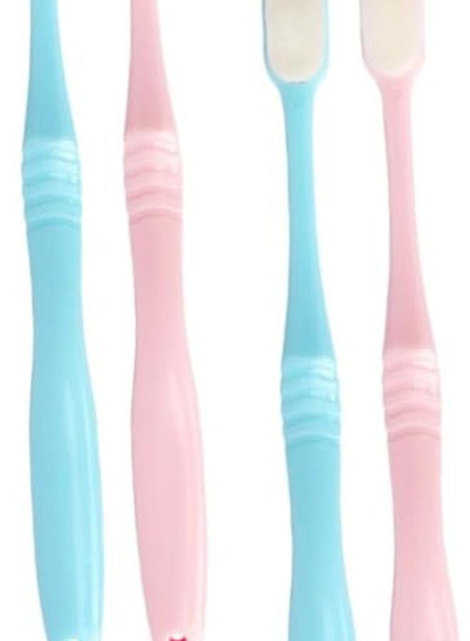 4 حزمة فرشاة أسنان ذات شعيرات ناعمة للبالغين لطيفة على اللثة محمولة ومدمجة - Image 2