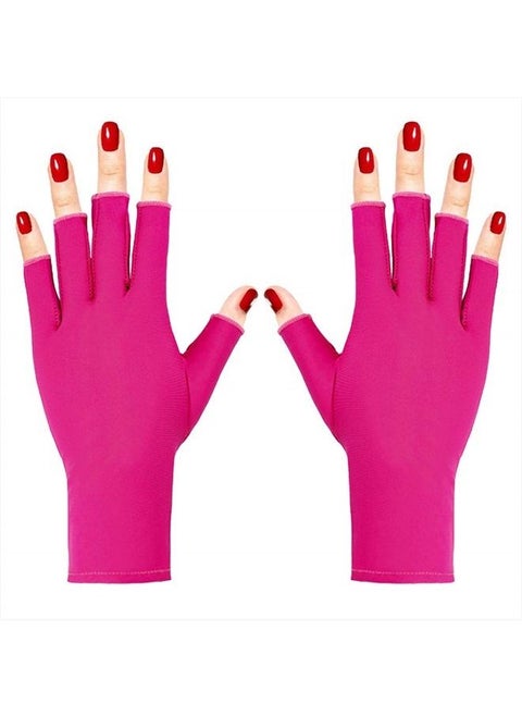 Anti UV Gloves for Nail Lamp Light Manicure Gloves UV Protection Gloves Fingerless UV Light Gloves for Gel Nail Lamp Hand UV Protection Gloves