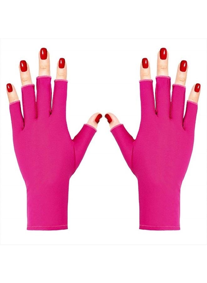 Anti UV Gloves for Nail Lamp Light Manicure Gloves UV Protection Gloves Fingerless UV Light Gloves for Gel Nail Lamp Hand UV Protection Gloves