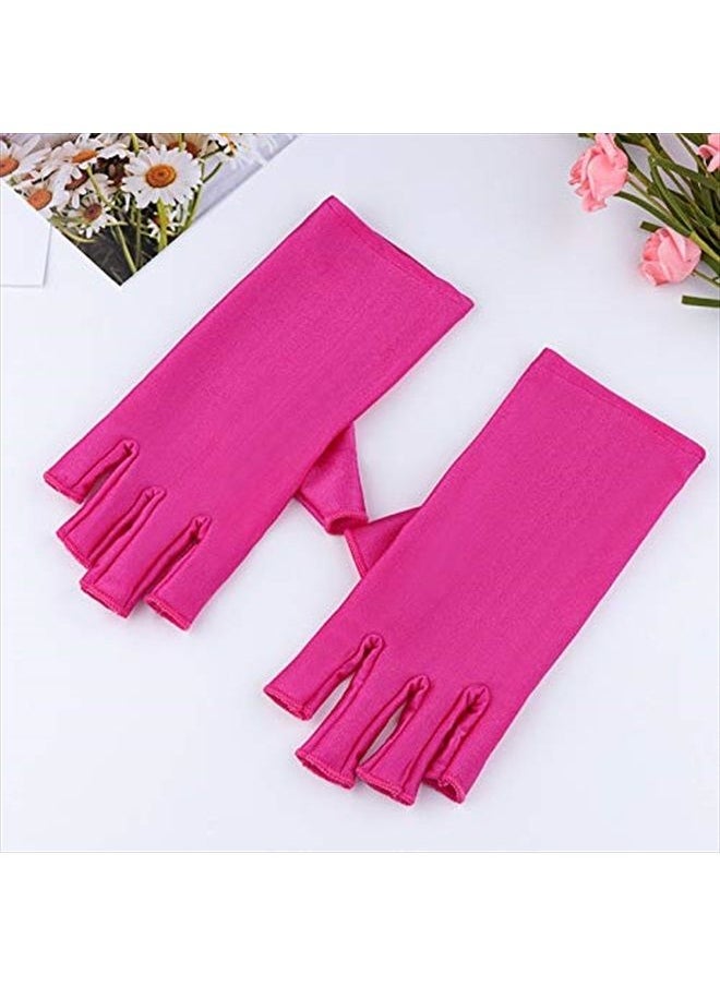 Anti UV Gloves for Nail Lamp Light Manicure Gloves UV Protection Gloves Fingerless UV Light Gloves for Gel Nail Lamp Hand UV Protection Gloves