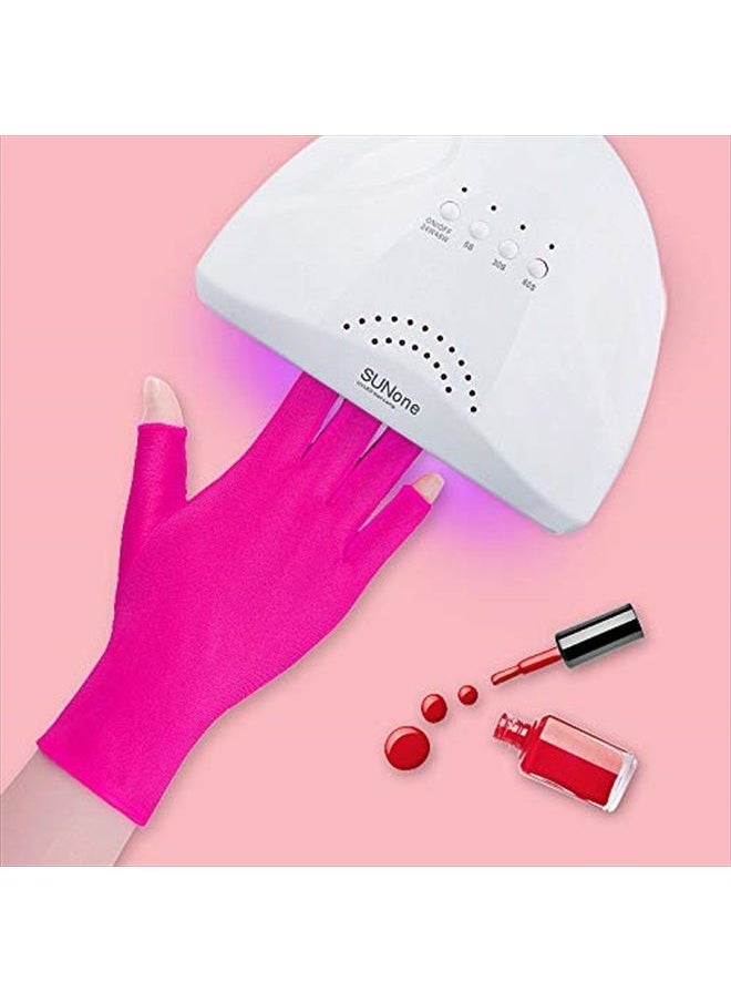 Anti UV Gloves for Nail Lamp Light Manicure Gloves UV Protection Gloves Fingerless UV Light Gloves for Gel Nail Lamp Hand UV Protection Gloves