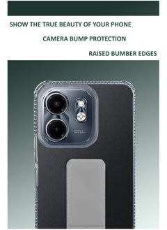 Generic For Infinix Smart 9 Shock Proof Silicone protection Clear Case Cover With Magnetic Hand Grip-Clear/Grey  - Image 4