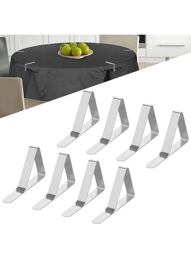 Supvox® 8Pcs Table Clip, Table Cloth Clips, Stainless Steel Large Table Cover Clamps Table Cloth Holders, 7.5cm Heavy Duty Picnic Table Clips, Table Cloth Holders Ideal for Home, Picnic, Party - Image 1