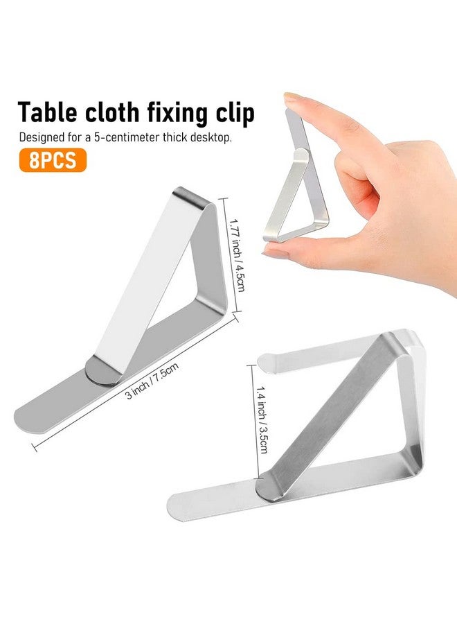 Supvox® 8Pcs Table Clip, Table Cloth Clips, Stainless Steel Large Table Cover Clamps Table Cloth Holders, 7.5cm Heavy Duty Picnic Table Clips, Table Cloth Holders Ideal for Home, Picnic, Party - Image 2