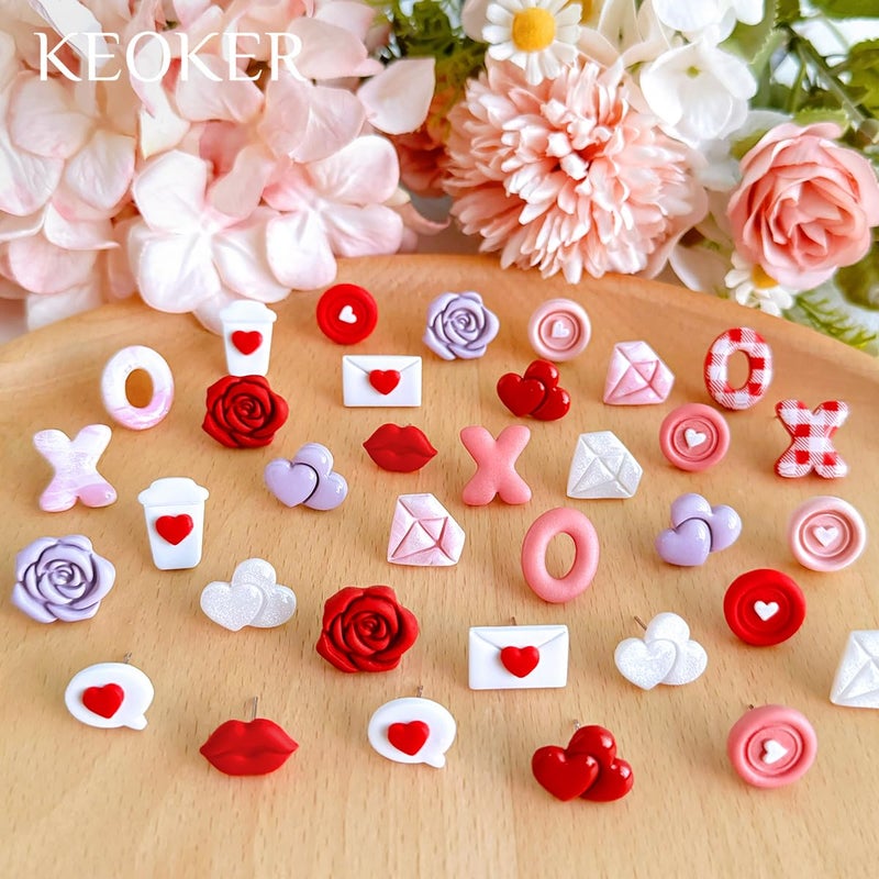 Keoker Valentine's Day Clay Cutters, Valentines Polymer Clay Cutters for Earrings Making, 20 Shapes Valentines Clay Cutters, Swan Clay Cutters for Polymer Clay Jewelry (ALL1) - Image 5
