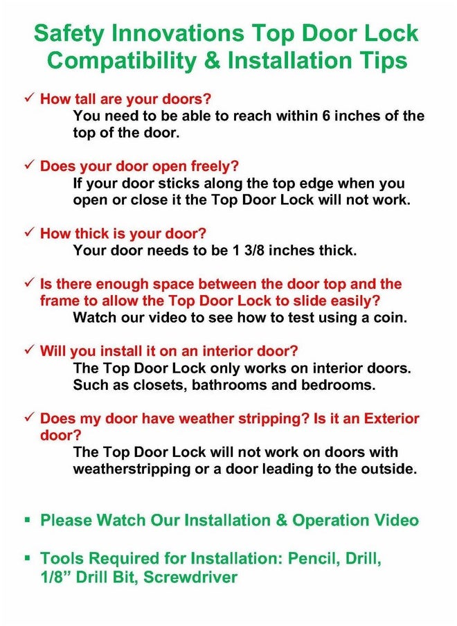 Safety Innovations Child Proof Deluxe Door Top Lock For 1 3/8 Inch Thick Interior Doors (3Pack)  - Image 2