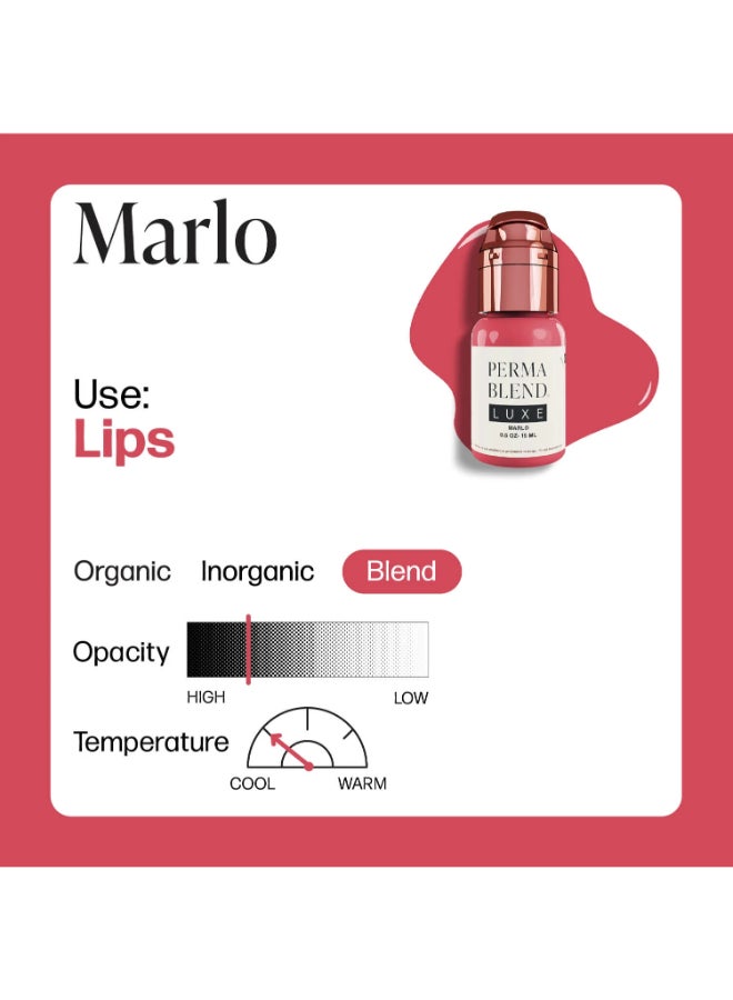 Perma Blend صبغة شفاه فاخرة – مارلو 15 مل صبغة نباتية PMU LXCEM1/2-S - Image 2
