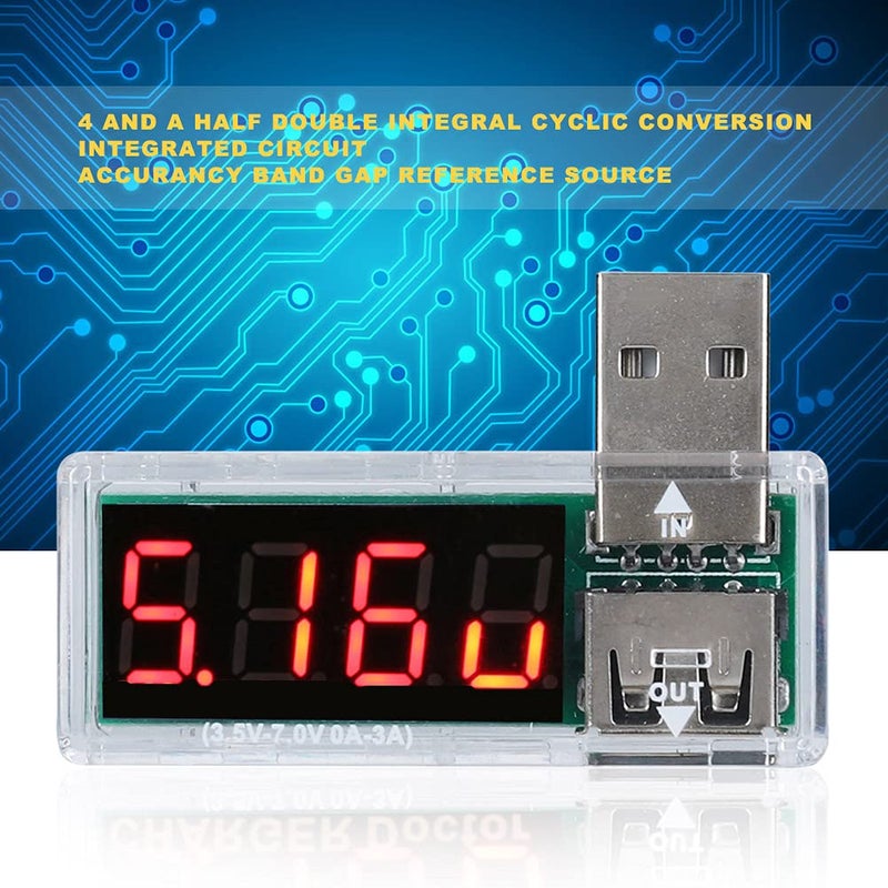 جهاز كشف التيار والجهد عبر منفذ USB، مقياس جهد وتيار محمول، 2 قطعة باللون الأزرق - قياسات دقيقة، تصميم مدمج، مثالي لشواحن الهواتف المحمولة (اللون الأبيض) - Image 5