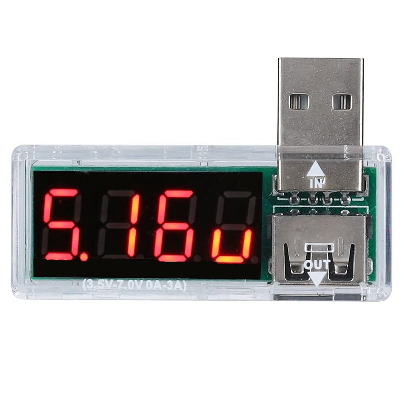 جهاز كشف التيار والجهد عبر منفذ USB، مقياس جهد وتيار محمول، 2 قطعة باللون الأزرق - قياسات دقيقة، تصميم مدمج، مثالي لشواحن الهواتف المحمولة (اللون الأبيض) - Image 1