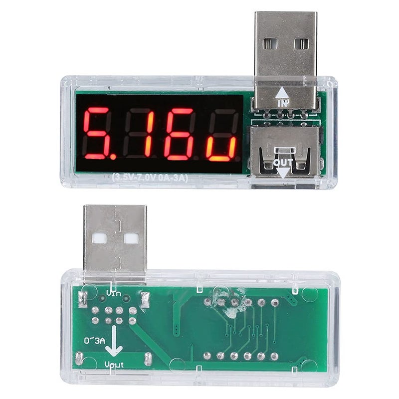 جهاز كشف التيار والجهد عبر منفذ USB، مقياس جهد وتيار محمول، 2 قطعة باللون الأزرق - قياسات دقيقة، تصميم مدمج، مثالي لشواحن الهواتف المحمولة (اللون الأبيض) - Image 3