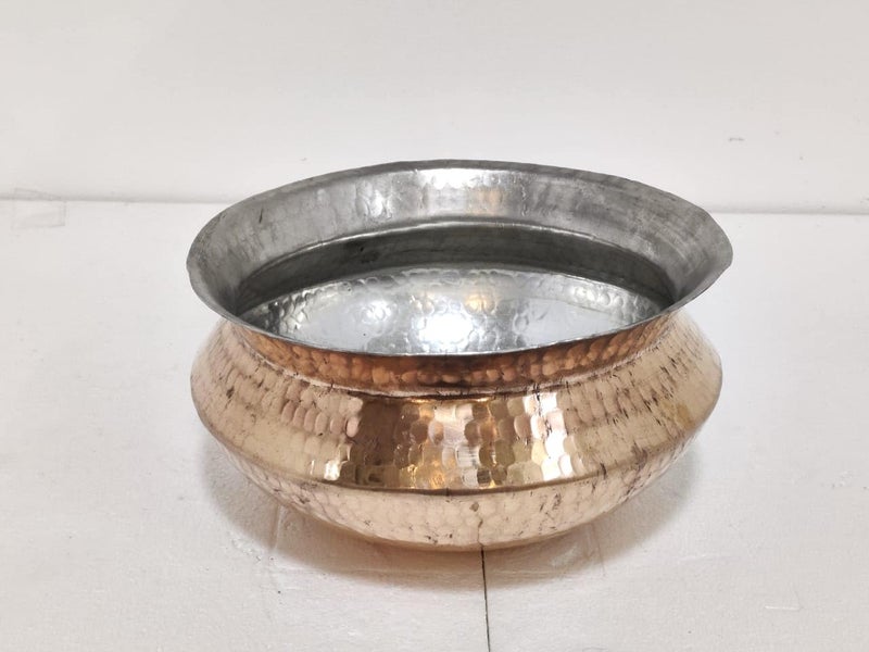 Manish Metals Manish Metals Copper Biryani Handi with Kalai Inside Sipri Used for Cooking Purposes in Kitchen with 5 liters of Liquid Capacity Cooking Pot Large  - Image 1