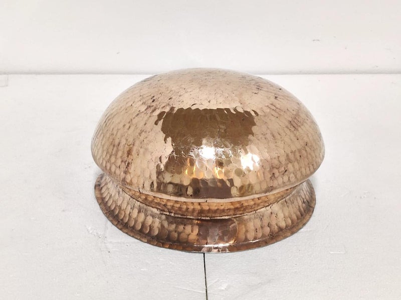 Manish Metals Manish Metals Copper Biryani Handi with Kalai Inside Sipri Used for Cooking Purposes in Kitchen with 5 liters of Liquid Capacity Cooking Pot Large  - Image 3