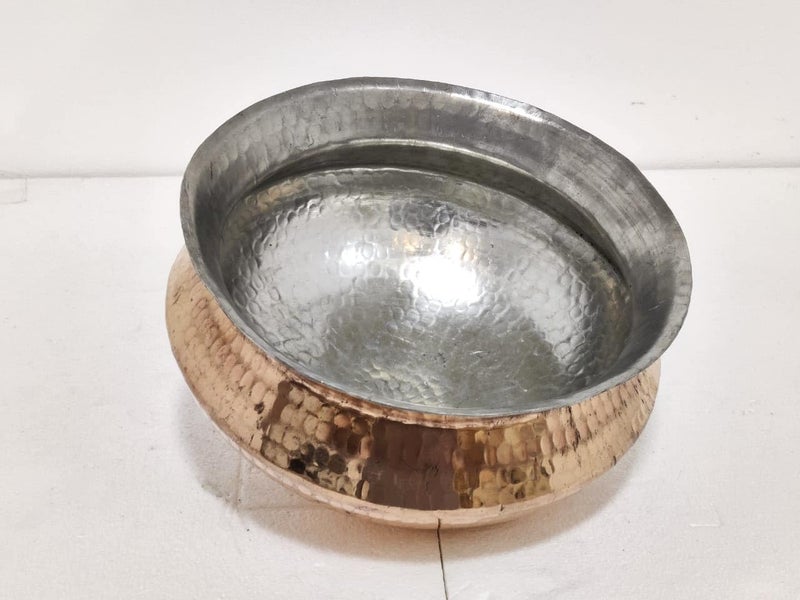 Manish Metals Manish Metals Copper Biryani Handi with Kalai Inside Sipri Used for Cooking Purposes in Kitchen with 5 liters of Liquid Capacity Cooking Pot Large  - Image 2