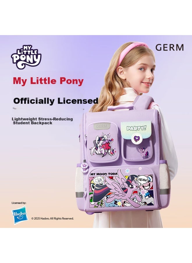 Germ My Little Pony Backpack For Elementary School Students, Lightweight And Breathable, Large Capacity For Grades 1-6, Twilight Sparkle Party - Image 1