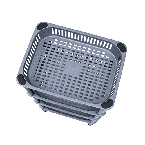 PULSBERY Plastic Vegetable Trolley Rack for Kitchen Storage Vegetable Organizer,Stand for KitchenBasket,Office,Bedroom,Kitchen,Bathroom,Fruits Onion Potato Stand(4Layer, Grey) - Image 5