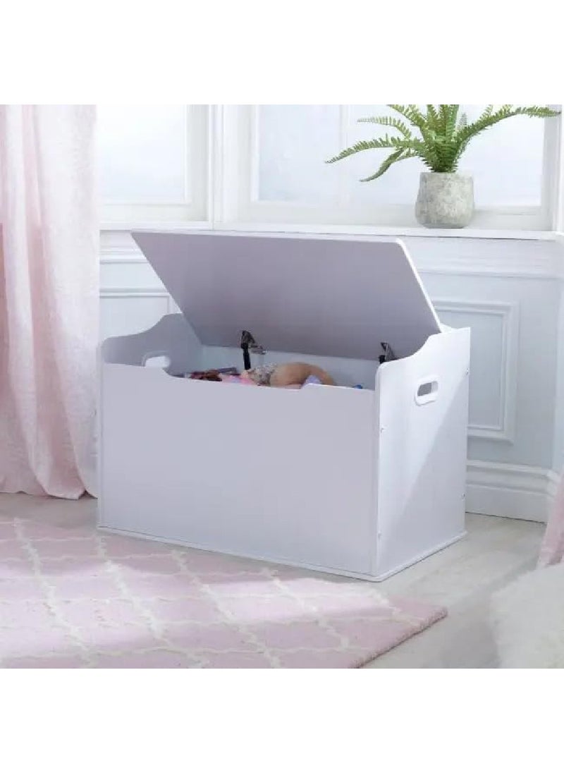 Homesmiths Homesmiths Toy Box - White Wooden Storage Bench with Lid for Kid & Toddler Room - Playroom Organizer for Girls & Boys L76.2cm x W45.72cm x H53.97cm  - Image 3