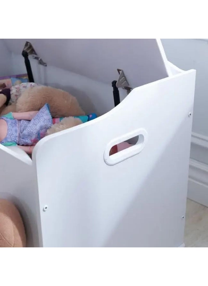 Homesmiths Homesmiths Toy Box - White Wooden Storage Bench with Lid for Kid & Toddler Room - Playroom Organizer for Girls & Boys L76.2cm x W45.72cm x H53.97cm  - Image 4