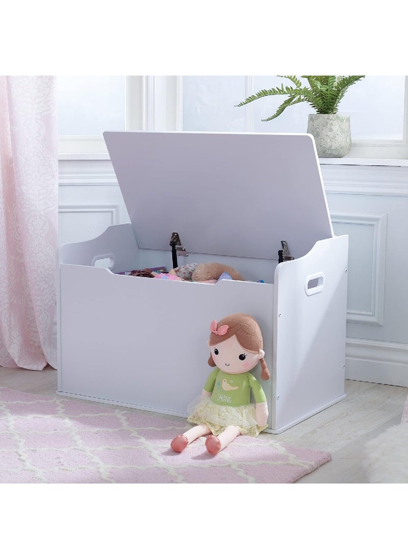 Homesmiths Homesmiths Toy Box - White Wooden Storage Bench with Lid for Kid & Toddler Room - Playroom Organizer for Girls & Boys L76.2cm x W45.72cm x H53.97cm  - Image 2