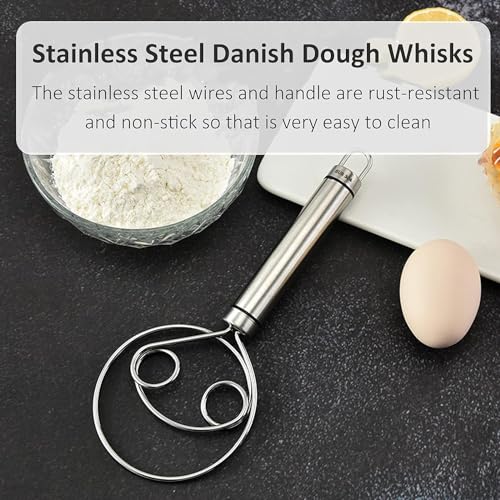 PRITAMA Danish Dough Whisk Stainless Steel Dutch Style Bread Dough Hand Mixer Blender Kitchen Baking Tools Artisian Blender - Image 4