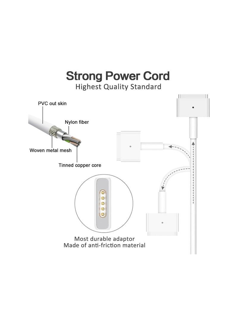 85W Magnetic T-Tip MacBook Pro Charger Cable Replacement for MacBook 13, 15, and 17-inch MacBook Pro 2012~2015 Model A1424 A1398 A1425 A1502