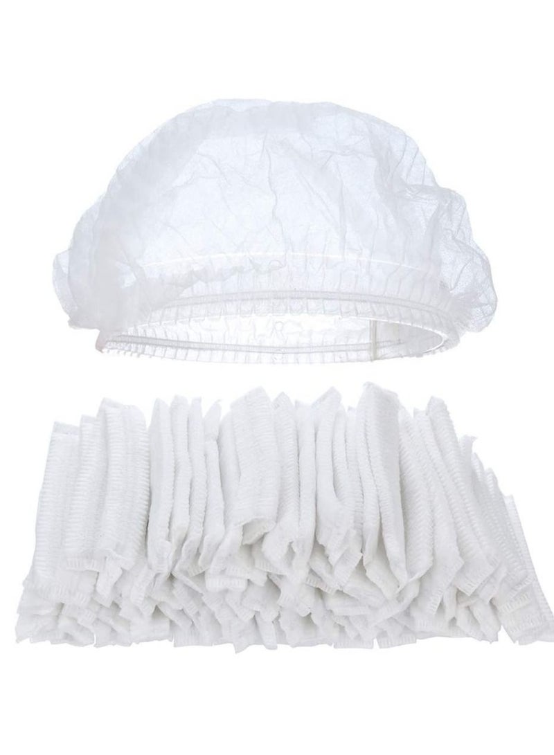 Disposable Bouffant Hair Net Kitchen Bathroom Cafeteria Restaurant Elastic Shower Cap White 500pc