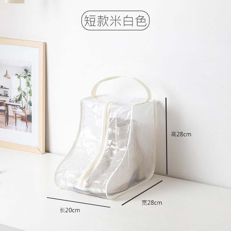 Transparent Moistureproof Boot Storage Bag Short rice White (28*20*28) suitable for short boots, low boots and so on