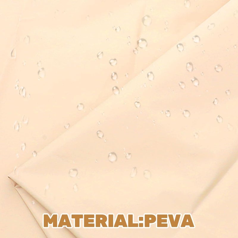 ستارة دش سميكة مقاومة للماء من مادة PEVA مقاس 180x180 سم بلون البيج لتقسيم وتزيين الحمام - Image 3