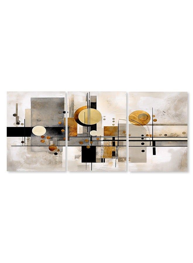 Marktna Set Of 3 Framed Canvas Wall Arts Stretched Over Wooden Frame with an Abstract Design - Image 2