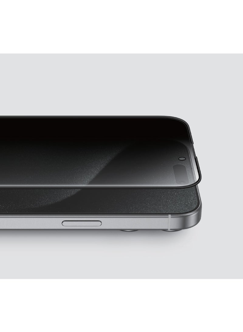 GREEN LION iPhone 16 Plus Screen Protector 3D Silicone Plus Advanced Privacy Edge Glass / Bubble Free / Anti Fingerprint / Grease Resistance / Anti Scratch / Ultra Hardness / Full Coverage / Blocked Side Viewing / Highly Responsive / Crystal Clear - Black - Image 2