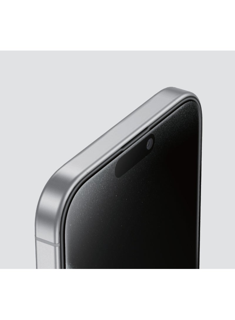 GREEN LION iPhone 16 Plus Screen Protector 3D Silicone Plus Advanced Privacy Edge Glass / Bubble Free / Anti Fingerprint / Grease Resistance / Anti Scratch / Ultra Hardness / Full Coverage / Blocked Side Viewing / Highly Responsive / Crystal Clear - Black - Image 4